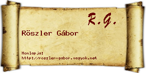 Röszler Gábor névjegykártya